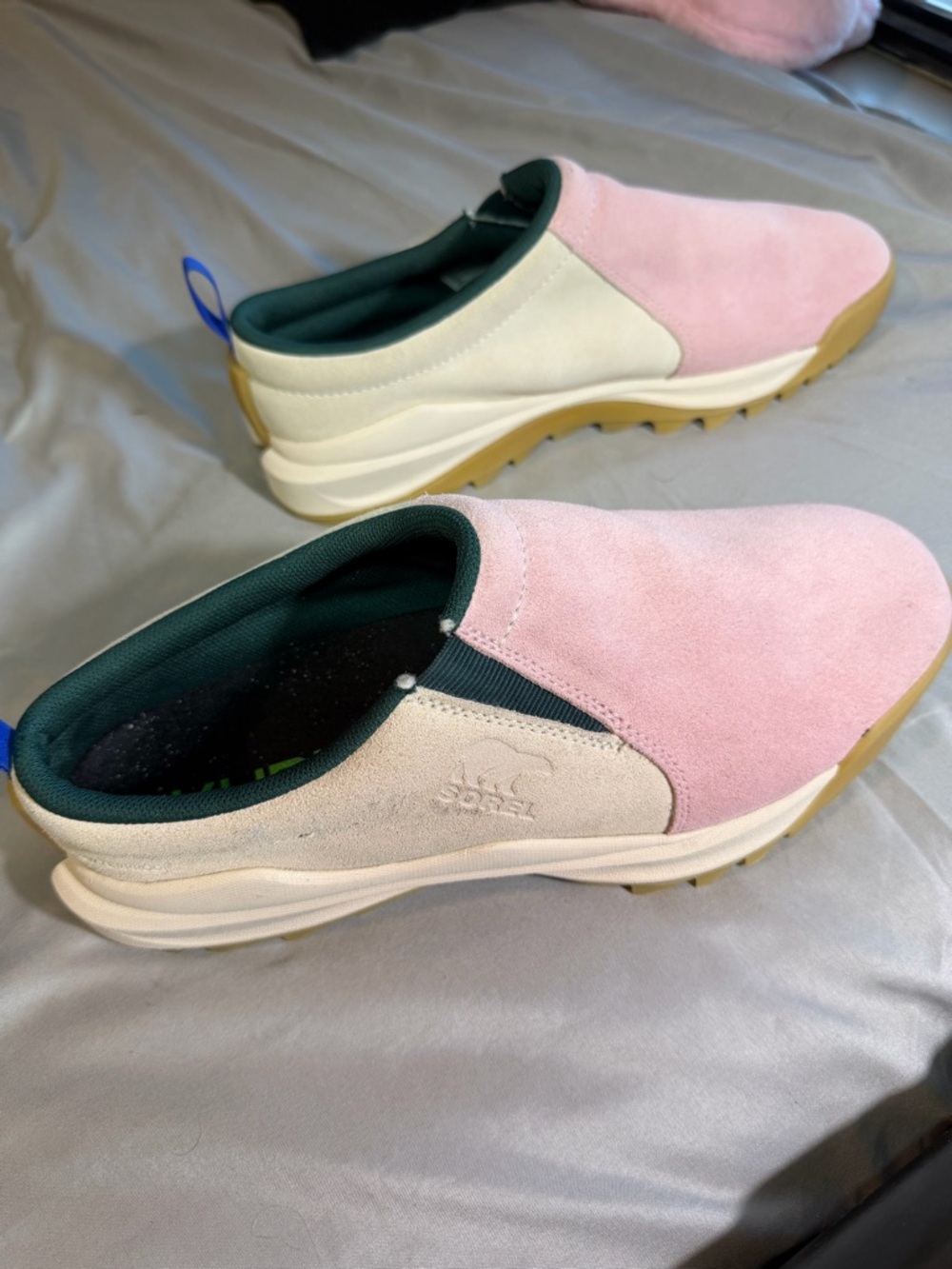 Sorel Women’s Slip-On Suede Mules - Pink, Cream & Green